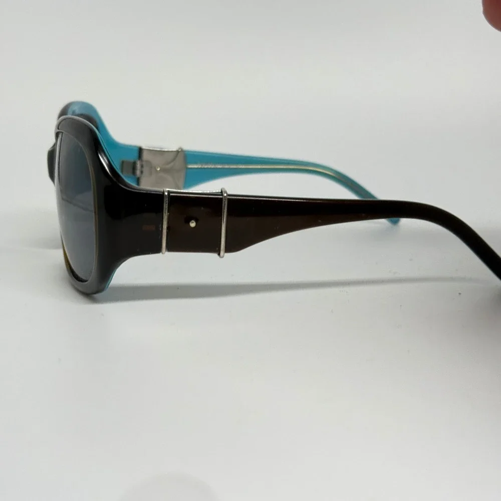 Robert La Roche Sunglasses Handmade in France 559-83 Brown Teal Oval Frame 22437